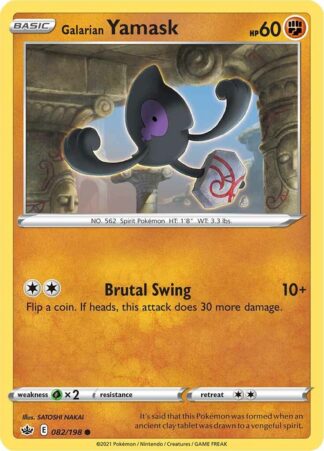 Galarian Yamask SWSH06: Chilling Reign 082/198