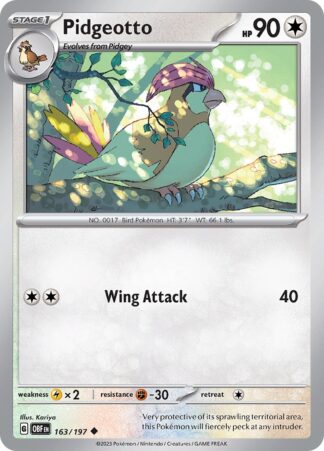 Pidgeotto SV03: Obsidian Flames 163/197