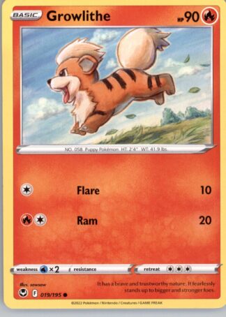 Growlithe SWSH12: Silver Tempest 019/195