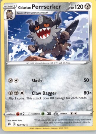 Galarian Perrserker SWSH02: Rebel Clash 127/192