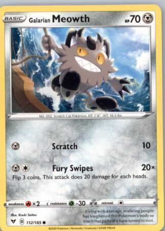 Galarian Meowth SWSH04: Vivid Voltage 112/185
