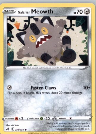Galarian Meowth SWSH: Crown Zenith 084/159