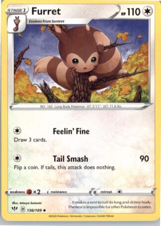 Furret SWSH03: Darkness Ablaze 136/189