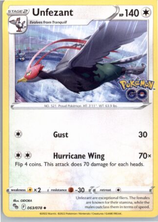 Unfezant Pokemon GO 063/078