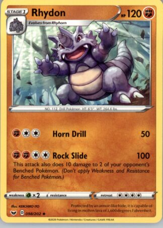 Rhydon SWSH01: Sword & Shield Base Set 098/202