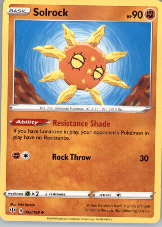 Solrock SWSH03: Darkness Ablaze 092/189