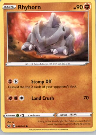 Rhyhorn (097) SWSH01: Sword & Shield Base Set 097/202