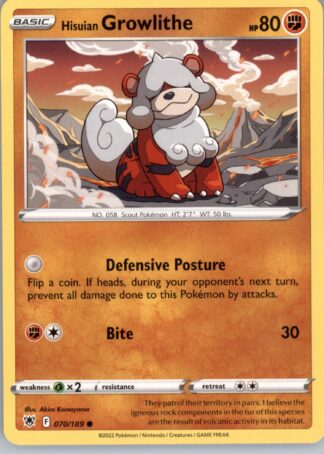 Hisuian Growlithe SWSH10: Astral Radiance 070/189