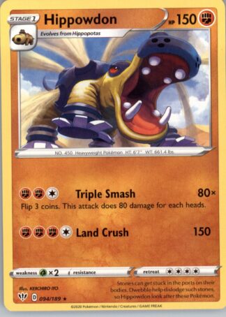Hippowdon SWSH03: Darkness Ablaze 094/189