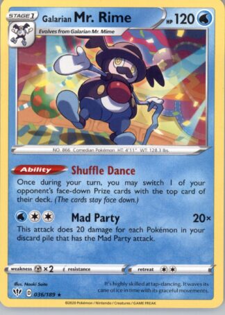 Galarian Mr. Rime SWSH03: Darkness Ablaze 036/189
