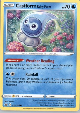 Castform Rainy Form SWSH06: Chilling Reign 033/198