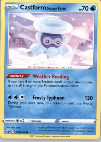 Castform Snowy Form SWSH06: Chilling Reign 034/198