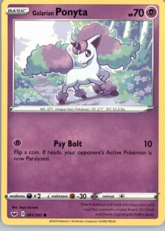 Galarian Ponyta SWSH01: Sword & Shield Base Set 081/202