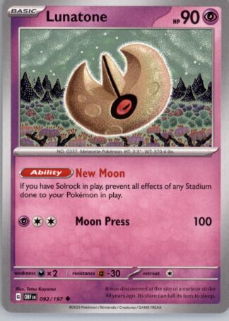 Lunatone SV03: Obsidian Flames 092/197