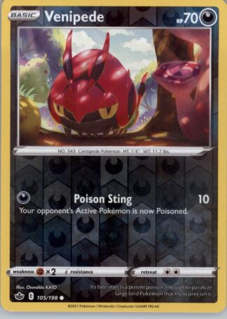 Venipede SWSH06: Chilling Reign 105/198 (Reverse Holofoil)