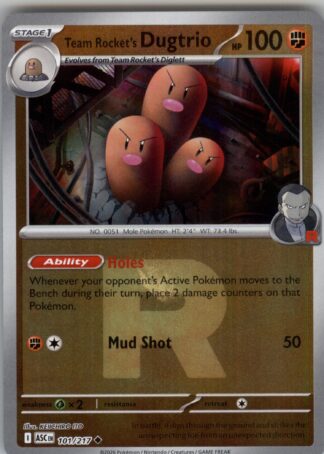 Team Rocket's Dugtrio (Team Rocket) ME: Ascended Heroes 101/217