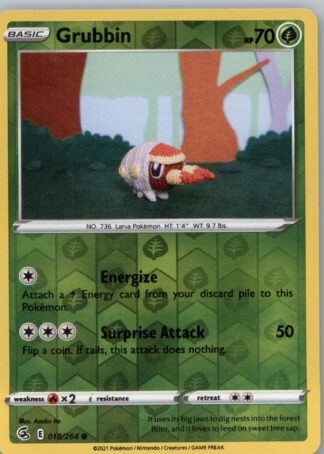 Grubbin SWSH08: Fusion Strike 018/264 (Reverse Holofoil)